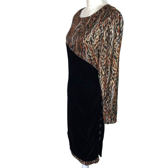 Givenchy Nouville Boutique Womens Dress Medium Black Velvet Silk Made In France - Picture 3 of 14